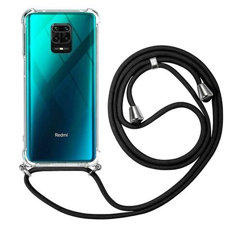 Microsonic Xiaomi Redmi Note 9 Pro Kılıf Neck Lanyard Siyah