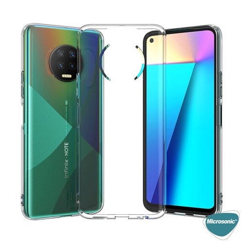 Microsonic Infinix Note 7 Kılıf Transparent Soft Beyaz