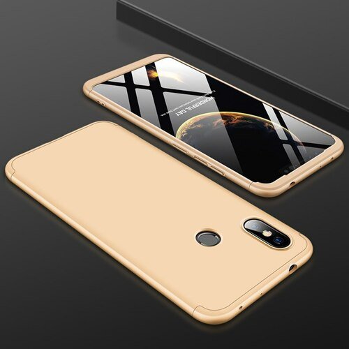 Microsonic Xiaomi Redmi Note 6 Pro Kılıf Double Dip 360 Protective Gold