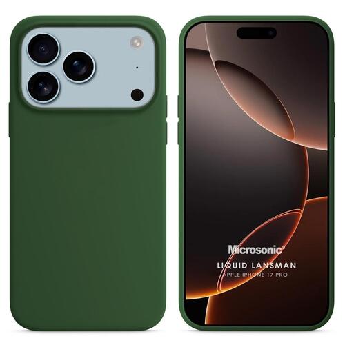 Microsonic Apple iPhone 17 Pro Kılıf Liquid Lansman Silikon Koyu Yeşil