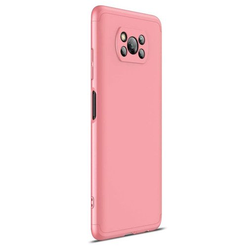 Microsonic Xiaomi Poco X3 Pro Kılıf Double Dip 360 Protective Rose Gold