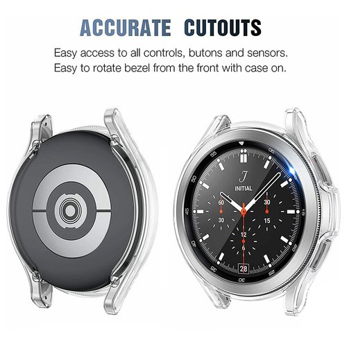 Microsonic Samsung Galaxy Watch 4 Classic 46mm Kılıf 360 Full Round Soft Silicone Şeffaf