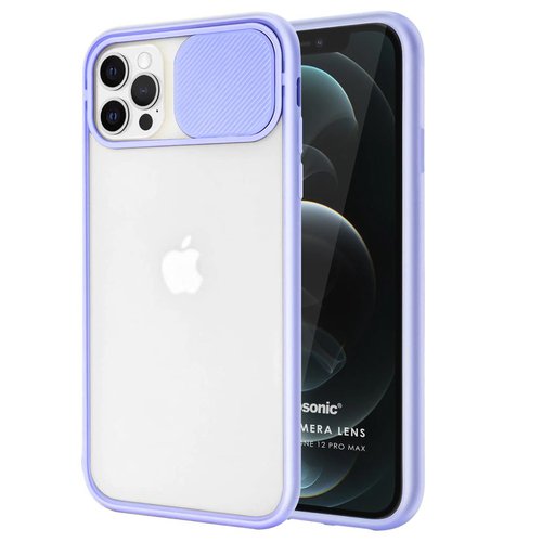 Microsonic Apple iPhone 12 Pro Max Kılıf Slide Camera Lens Protection Lila