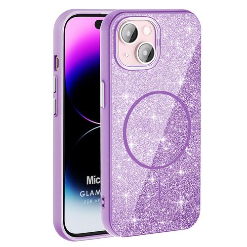 Microsonic Apple iPhone 15 Kılıf GlamGrip Luxe Lila