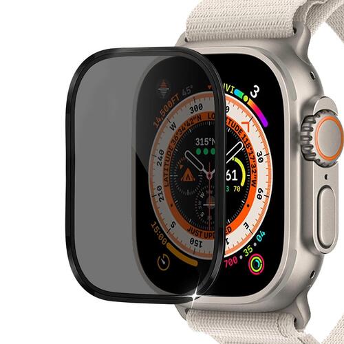 Microsonic Apple Watch Ultra 3 Gizlilik Filtreli Cam Ekran Koruyucu Siyah
