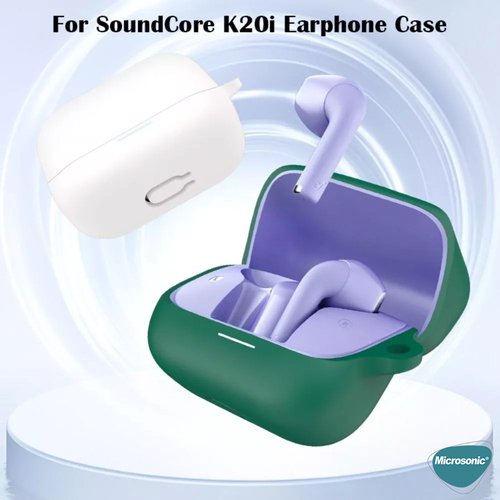Microsonic Anker Soundcore K20i Kılıf Askılı Mat Silikon Siyah