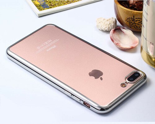 Microsonic Apple iPhone 8 Plus Kılıf Flexi Delux Gümüş