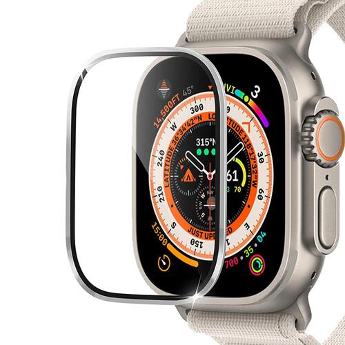 Microsonic Apple Watch Ultra 3 Tam Kaplayan Cam Ekran Koruyucu V2 Gümüş