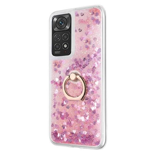 Microsonic Xiaomi Redmi Note 11 Kılıf Glitter Liquid Holder Pembe