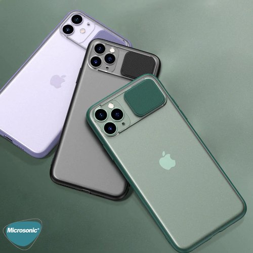 Microsonic Apple iPhone 12 Pro Kılıf Slide Camera Lens Protection Lila