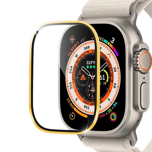 Microsonic Apple Watch Ultra 3 Tam Kaplayan Cam Ekran Koruyucu V2 Gold