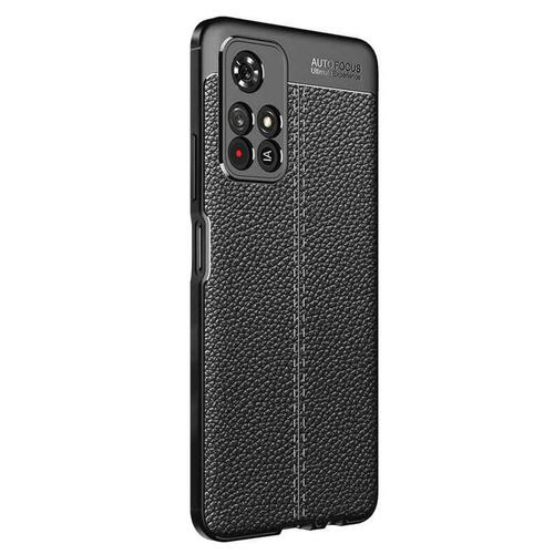 Microsonic Xiaomi Poco M4 Pro Kılıf Deri Dokulu Silikon Siyah