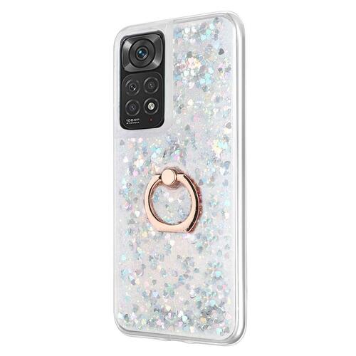 Microsonic Xiaomi Redmi Note 11 Kılıf Glitter Liquid Holder Gümüş