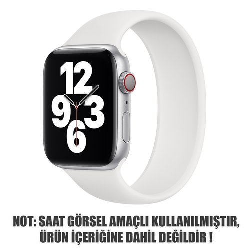 Microsonic Apple Watch Series 6 40mm Kordon, (Small Size, 135mm) New Solo Loop Beyaz