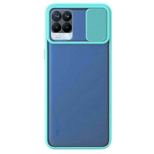 Microsonic Realme 8 Pro Kılıf Slide Camera Lens Protection Turkuaz