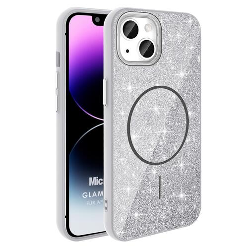 Microsonic Apple iPhone 13 Kılıf GlamGrip Luxe Gümüş