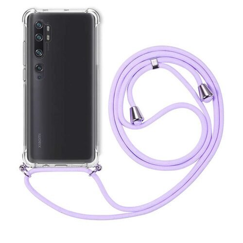 Microsonic Xiaomi Mi Note 10 Kılıf Neck Lanyard Lila