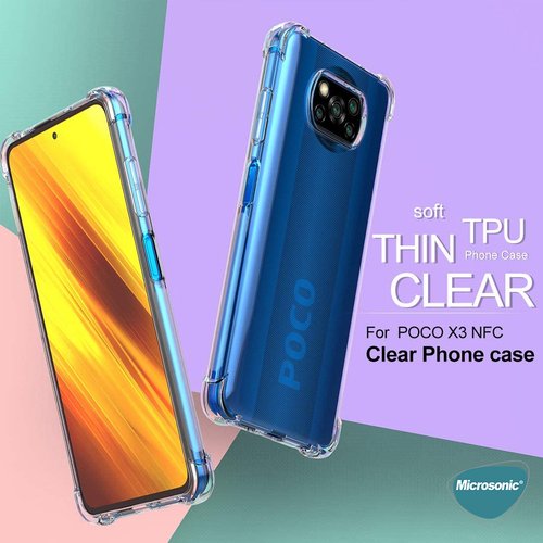 Microsonic Xiaomi Poco X3 Pro Kılıf Shock Absorbing Şeffaf