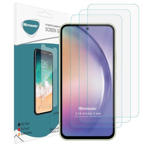 Microsonic Samsung Galaxy A54 Screen Protector Nano Glass Cam Ekran Koruyucu (3`lü Paket)