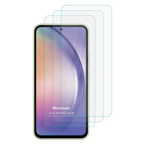 Microsonic Samsung Galaxy A54 Screen Protector Nano Glass Cam Ekran Koruyucu (3`lü Paket)