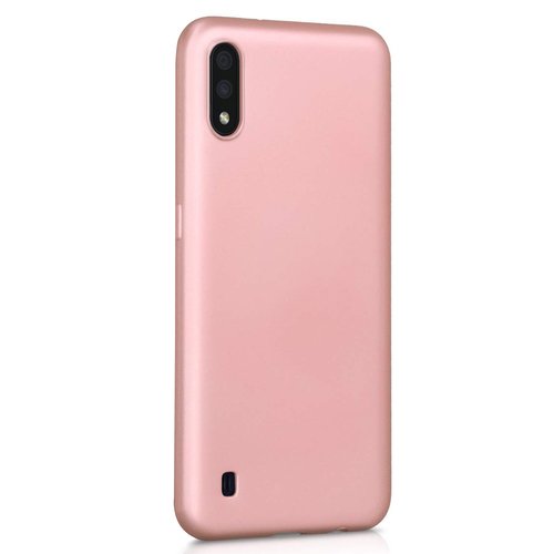 Microsonic Matte Silicone Samsung Galaxy A01 Kılıf Rose Gold