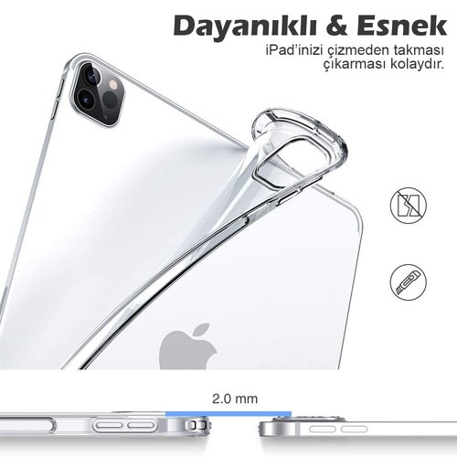 Microsonic Apple iPad Pro 11`` 2022 4. Nesil Kılıf (A2759-A2435-A2761-A2762) Transparent Soft Şeffaf