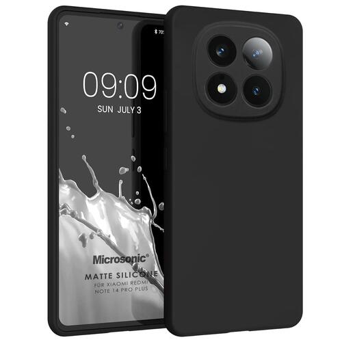 Microsonic Matte Silicone Xiaomi Redmi Note 14 Pro Plus Kılıf Siyah