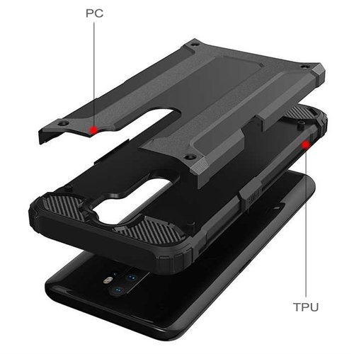 Microsonic Oppo A5 2020 Kılıf Rugged Armor Siyah