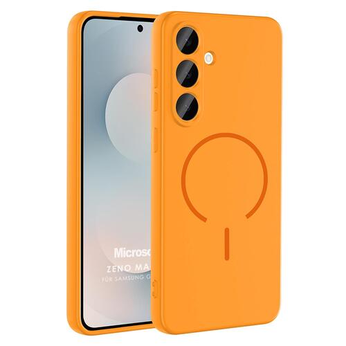 Microsonic Samsung Galaxy A55 Kılıf Zeno MagSafe Turuncu