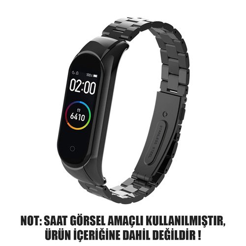 Microsonic Xiaomi Mi Band 4 Metal Stainless Steel Kordon Siyah