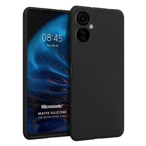 Microsonic Matte Silicone TECNO Spark 9 Pro Kılıf Siyah