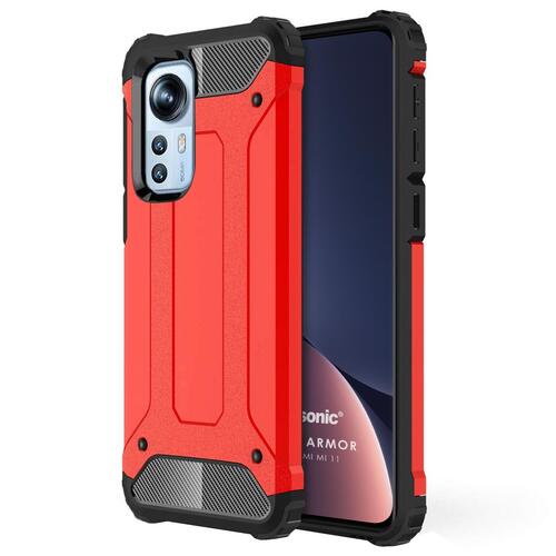 Microsonic Xiaomi Mi 12 Kılıf Rugged Armor Kırmızı