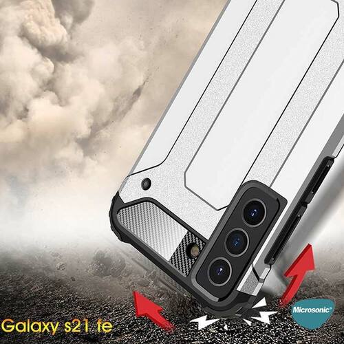 Microsonic Samsung Galaxy S21 FE Kılıf Rugged Armor Mavi