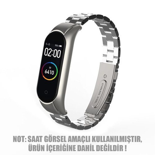 Microsonic Xiaomi Mi Band 3 Metal Stainless Steel Kordon Gümüş