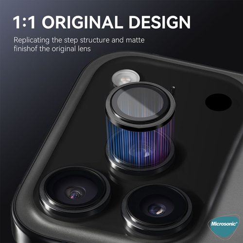 Microsonic Apple iPhone 17 Pro Max Tekli Kamera Lens Koruma Camı Gümüş