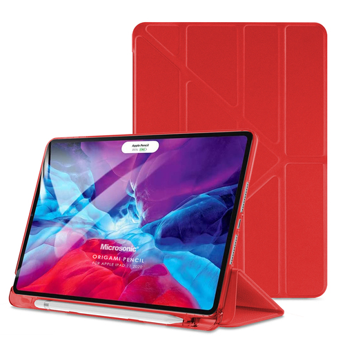 Microsonic Apple iPad Pro 11 2025 Kılıf (A3357-A3358) Origami Pencil Kırmızı