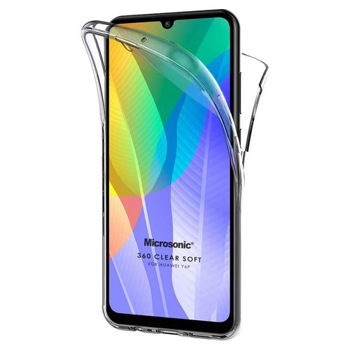 Microsonic Huawei Y6P Kılıf 6 Tarafı Tam Full Koruma 360 Clear Soft Şeffaf