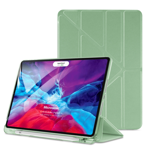 Microsonic Apple iPad Pro 11 2025 Kılıf (A3357-A3358) Origami Pencil Açık Yeşil