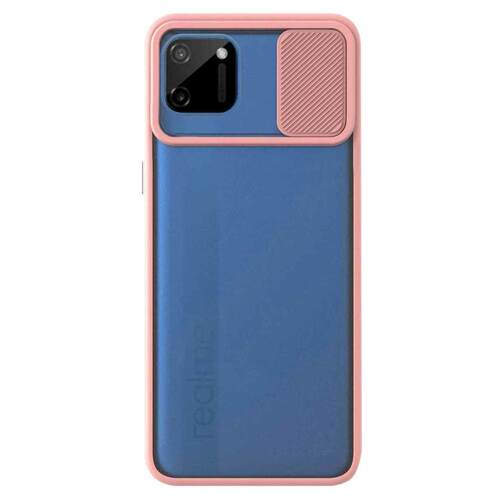 Microsonic Realme C11 Kılıf Slide Camera Lens Protection Pembe