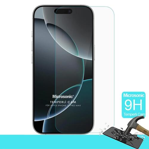 Microsonic Apple iPhone 17 Pro Max Tempered Glass Cam Ekran Koruyucu