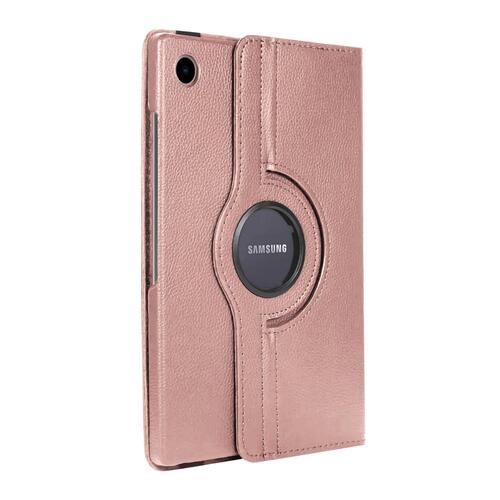 Microsonic Samsung Galaxy Tab A8 X200 Kılıf 360 Rotating Stand Deri Rose Gold