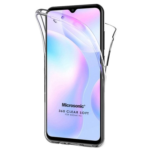 Microsonic Xiaomi Redmi 9C Kılıf 6 Tarafı Tam Full Koruma 360 Clear Soft Şeffaf