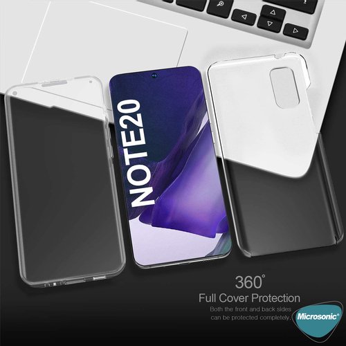 Microsonic Samsung Galaxy Note 20 Kılıf 6 Tarafı Tam Full Koruma 360 Clear Soft Şeffaf