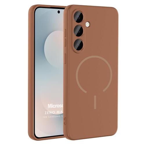 Microsonic Samsung Galaxy A36 Kılıf Zeno MagSafe Kahverengi