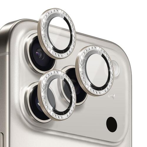 Microsonic Apple iPhone 17 Pro Tekli Diamond Taşlı Kamera Koruma Camı Gold