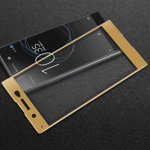 Microsonic Sony Xperia XA1 Ultra 3D Kavisli Temperli Cam Ekran koruyucu Kırılmaz Film Gold