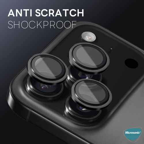 Microsonic Apple iPhone 17 Pro Tekli Kamera Lens Koruma Camı Gümüş