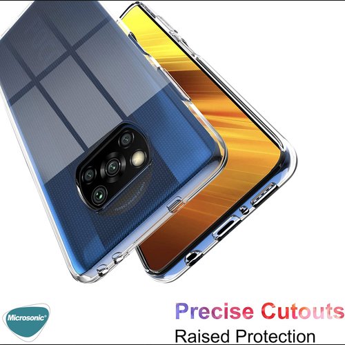 Microsonic Xiaomi Poco X3 Pro Kılıf Transparent Soft Beyaz