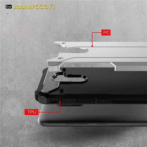 Microsonic Xiaomi Pocophone F1 Kılıf Rugged Armor Kırmızı