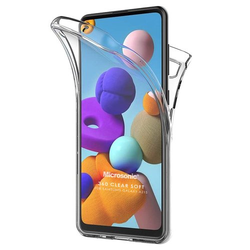 Microsonic Samsung Galaxy A21s Kılıf 6 Tarafı Tam Full Koruma 360 Clear Soft Şeffaf